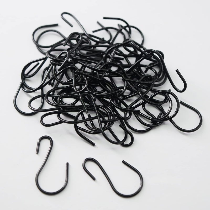 Beaneed Mini S Hooks for Hanging 50 Pack, 1 Inch Small S Hooks Black – Rustproof Metal S Shaped Hook for Plants, Jewelry, Keys (No Drill & Storage Box) - Image 3